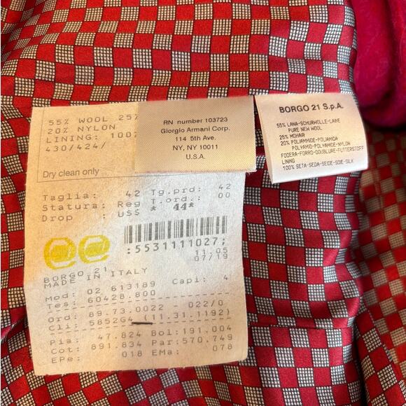 Giorgio Armani Women's Fuchsia Pink Mohair Wool Jacket Size 42 US Size 6 NEW - Picture 6 of 7